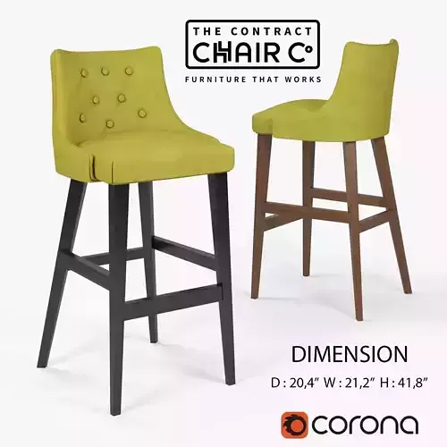 LOUVRE BARSTOOL set 01 Low-poly 3D model
