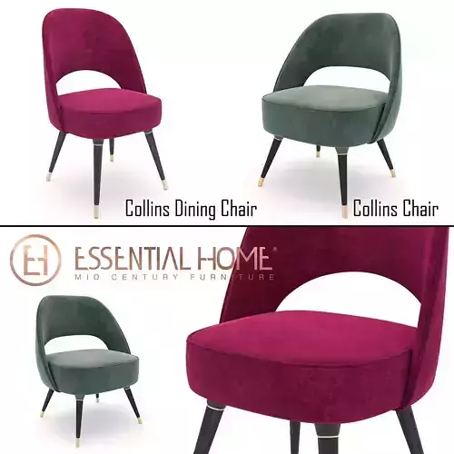 Collins Chai and Collins Dining chair Low-poly 3D model
