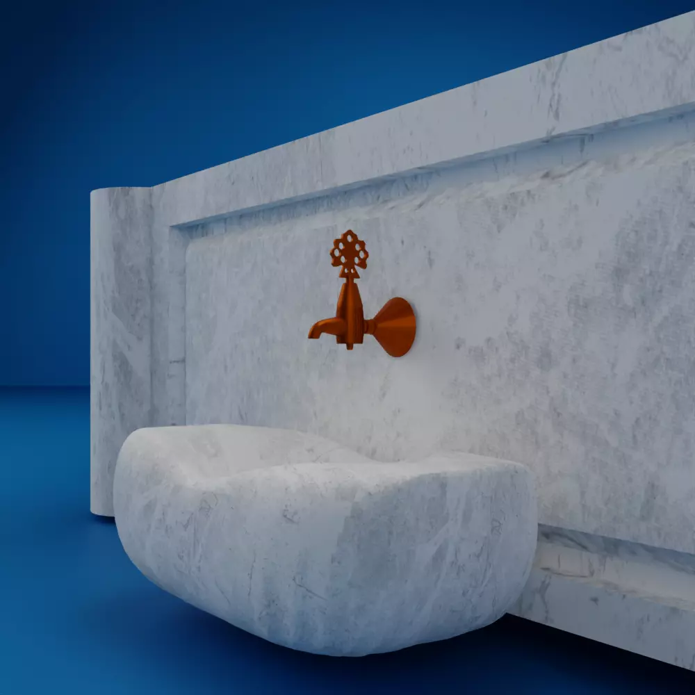 Detailed Marble Fountain 3D Model 3D model_3