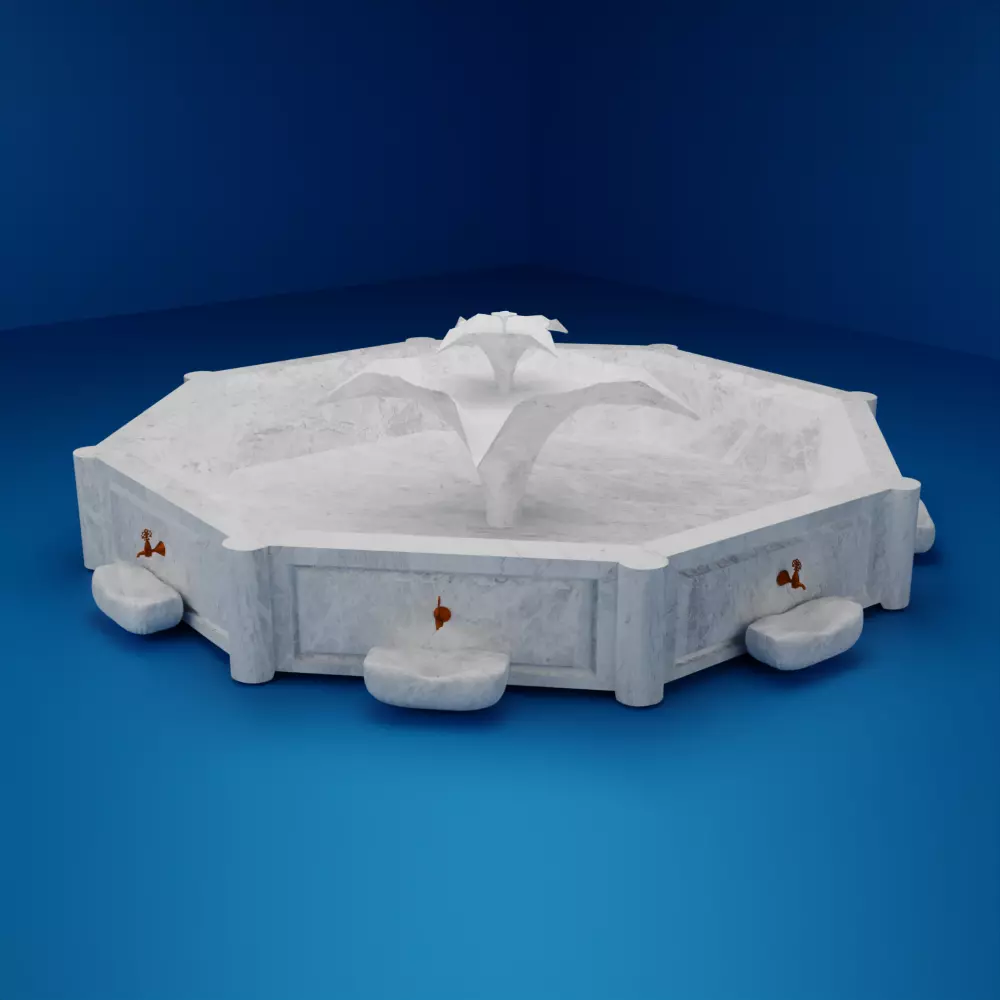 Detailed Marble Fountain 3D Model 3D model_0
