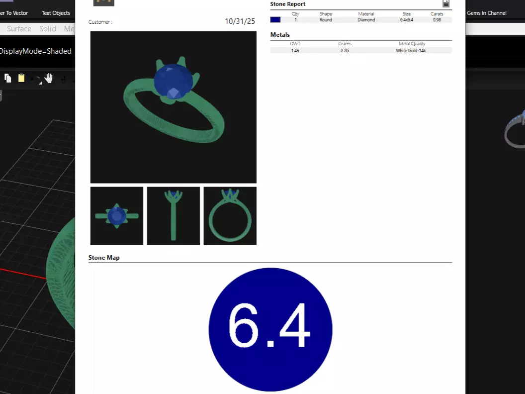 Engagement Solitaire Ring with Round Cut Stone 3D print model 3D print model_10