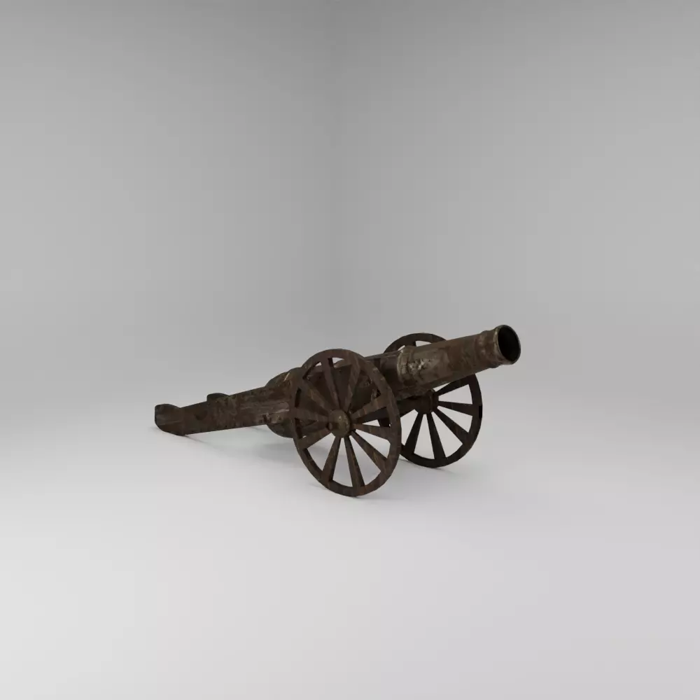 Vintage Old Cannon 3D Model 3D model_0