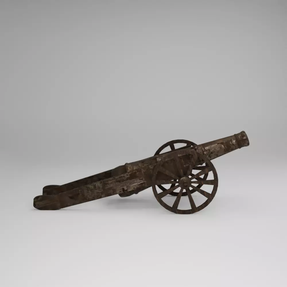 Vintage Old Cannon 3D Model 3D model_1