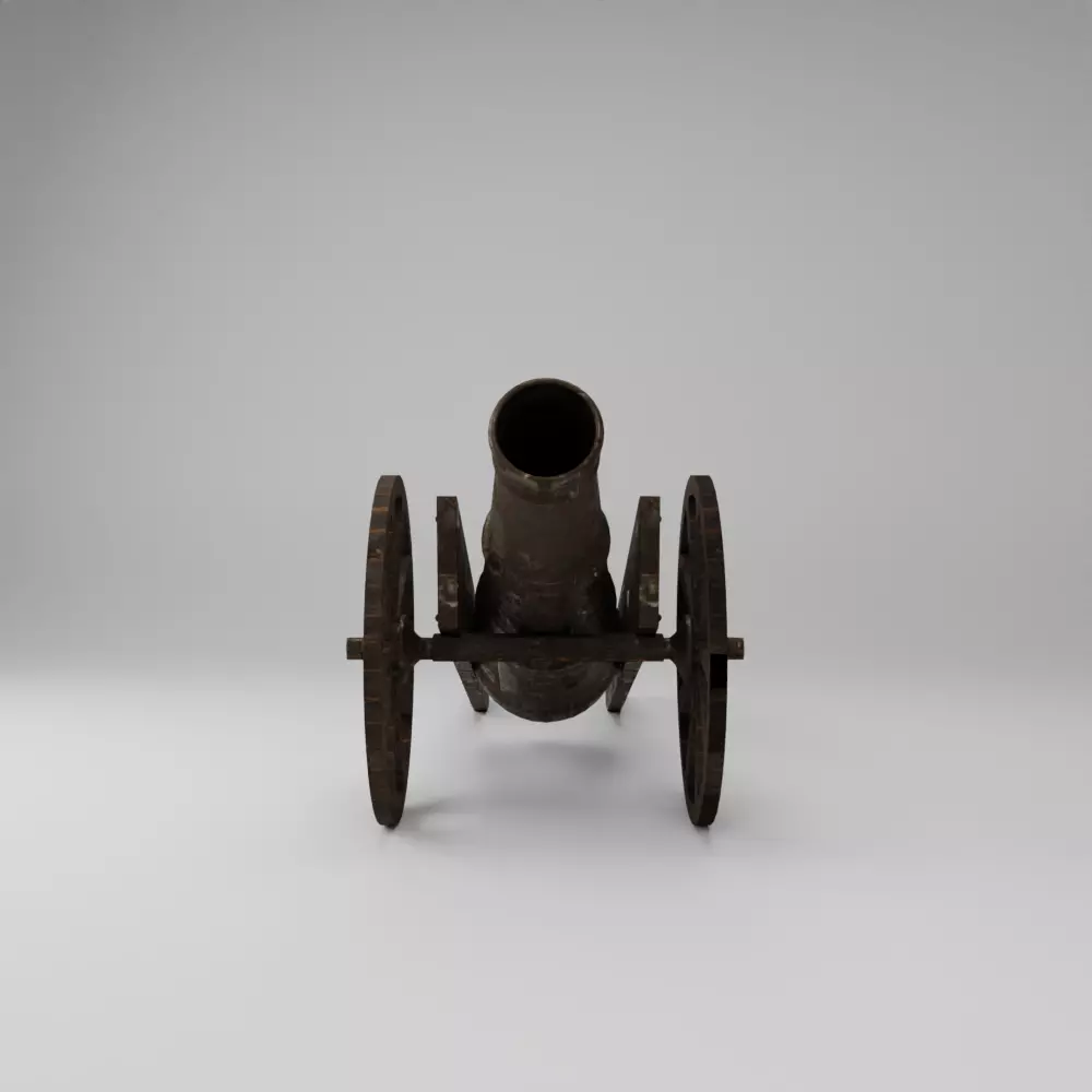 Vintage Old Cannon 3D Model 3D model_2