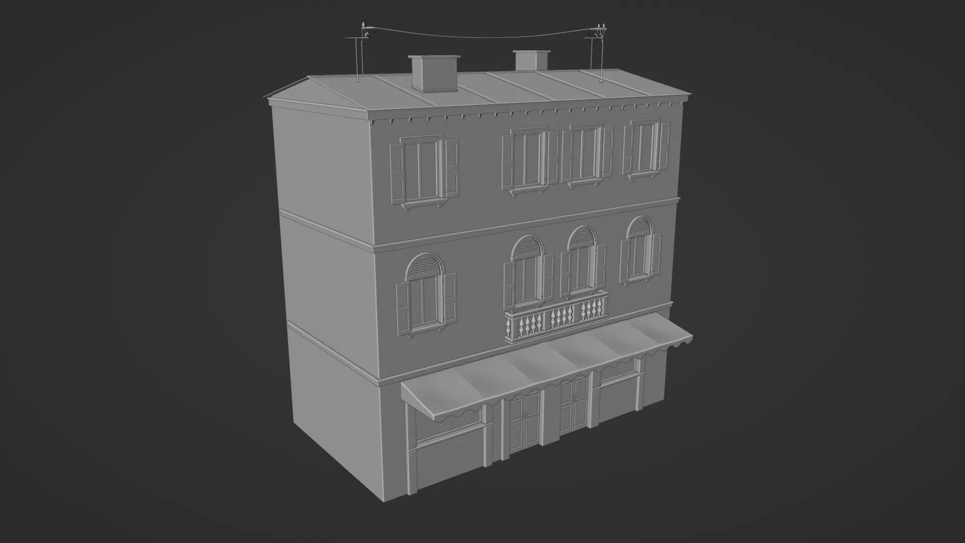 Italian house 3D model_3
