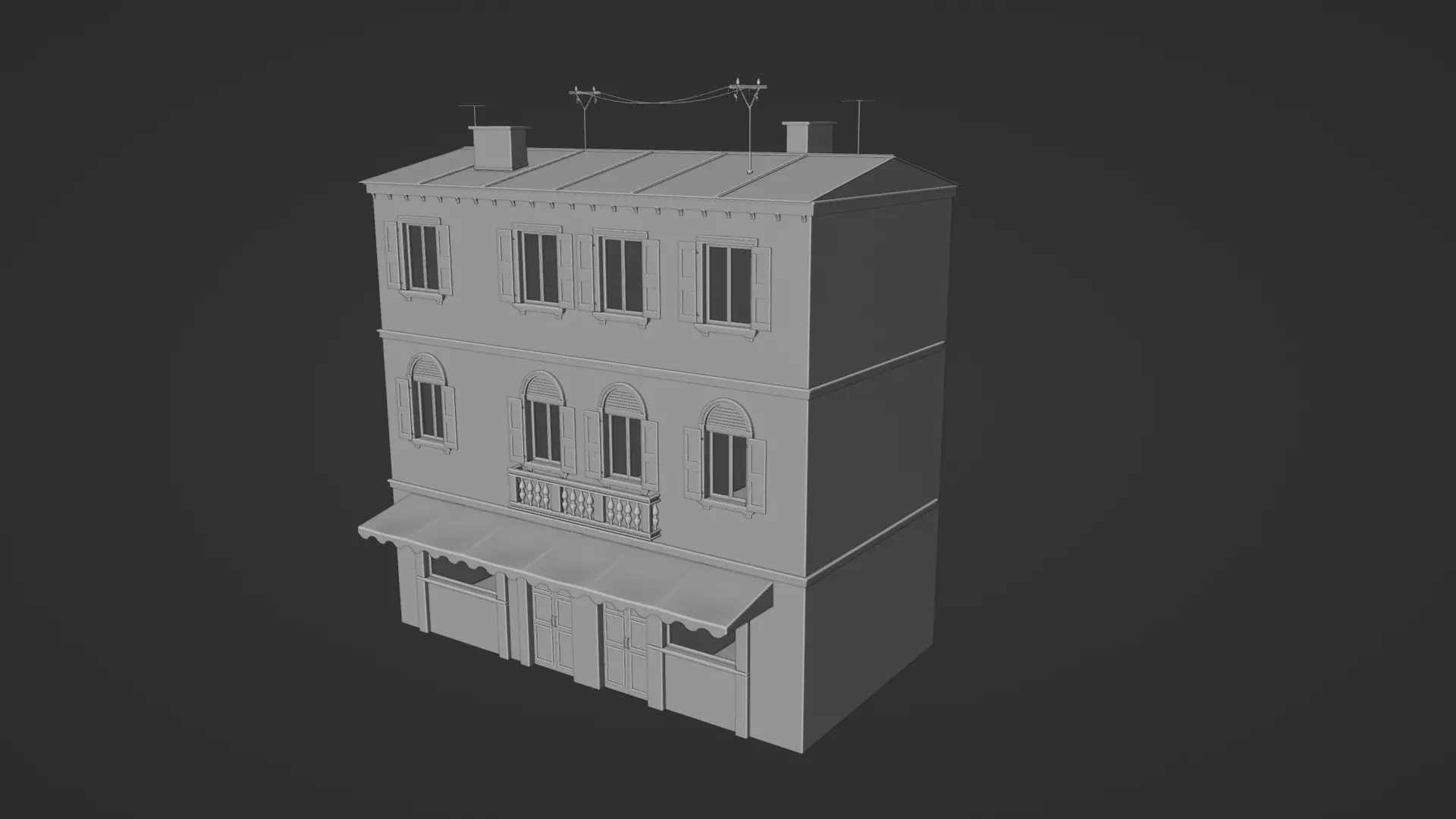 Italian house 3D model_4