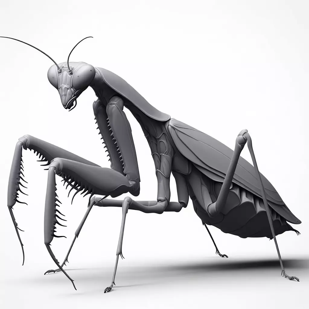 Realistic Praying Mantis 3D Detailed Insect Green Exoskeleton Low-poly 3D model_4