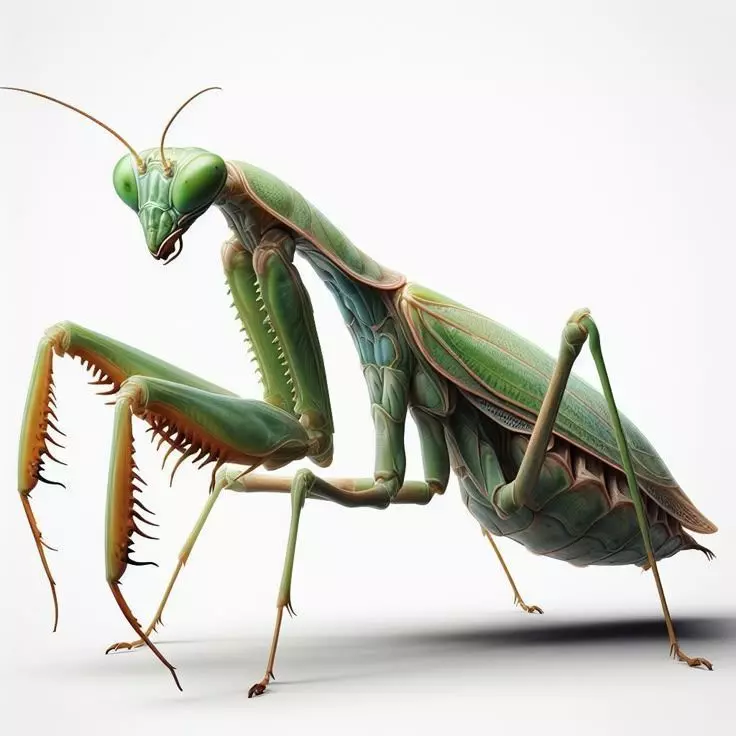 Realistic Praying Mantis 3D Detailed Insect Green Exoskeleton Low-poly 3D model_0