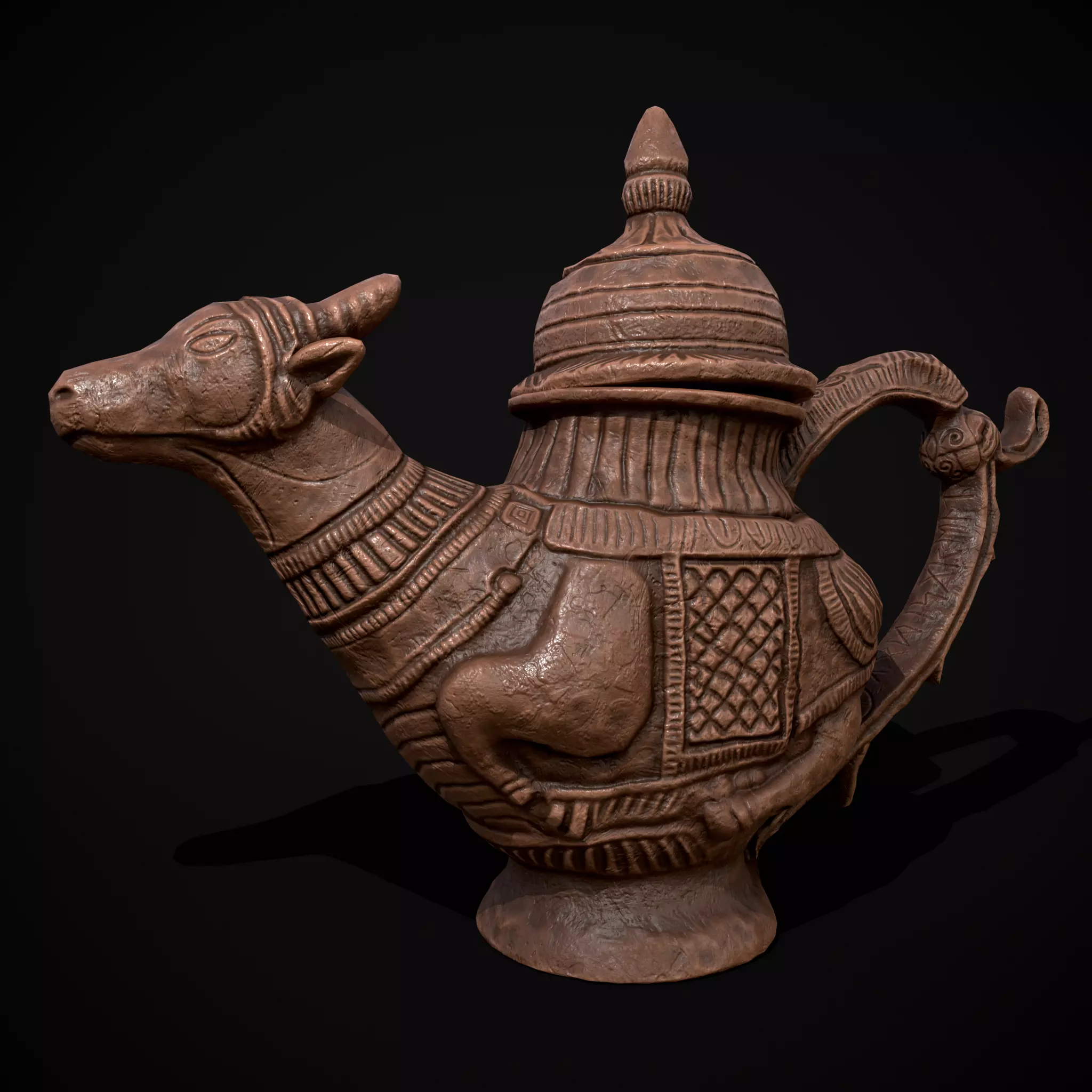 Clay Cow Decorative Vessel Low-poly 3D model