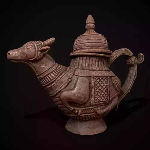 Clay Cow Decorative Vessel