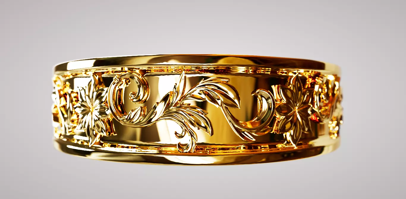 floral ring 3d print Free 3D print model