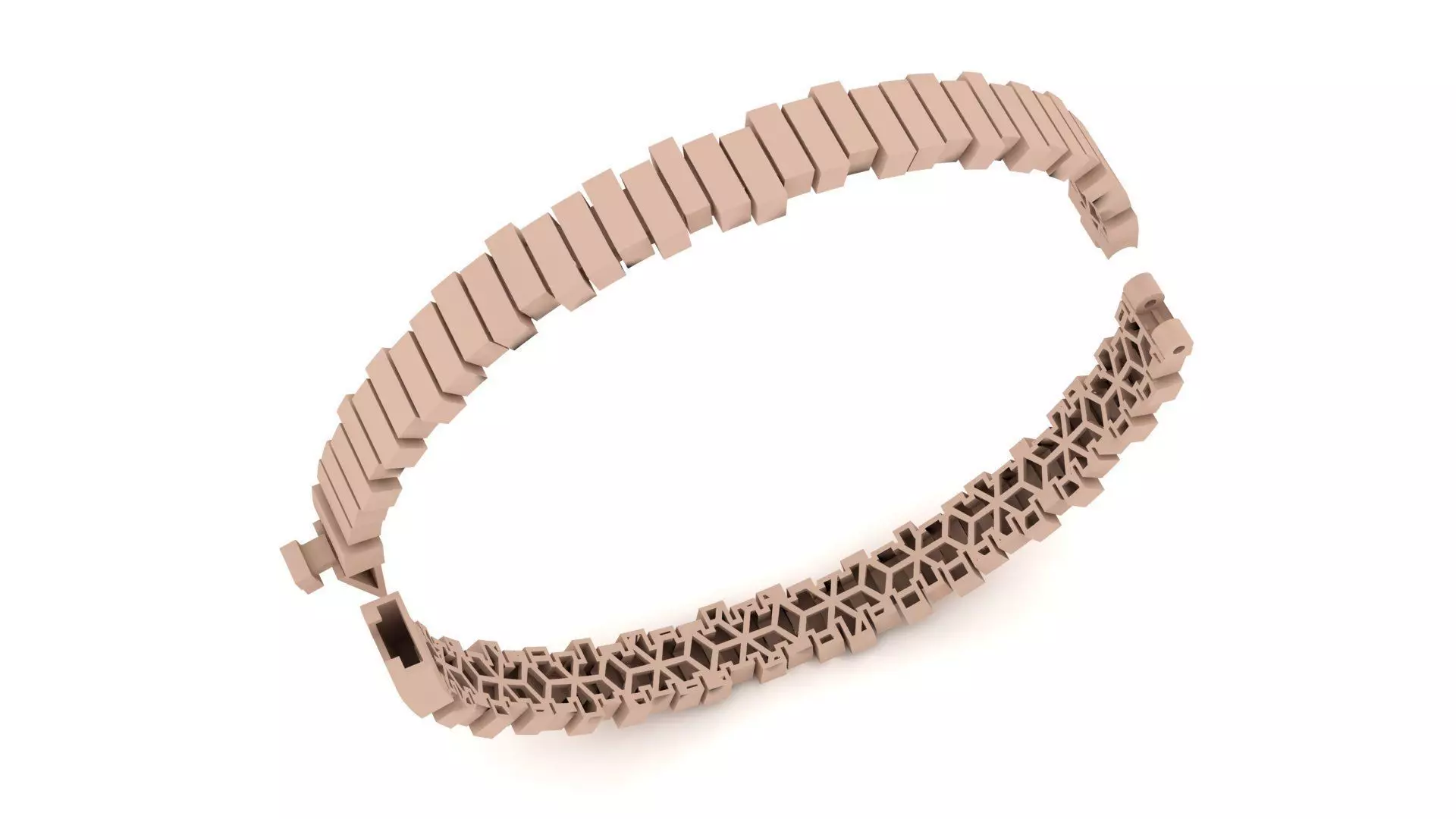 Cuban gold Bracelet 0056-3 size 3D print model_4