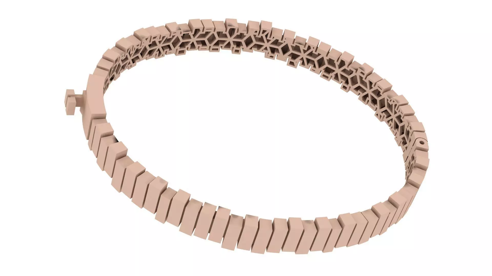 Cuban gold Bracelet 0056-3 size 3D print model_7