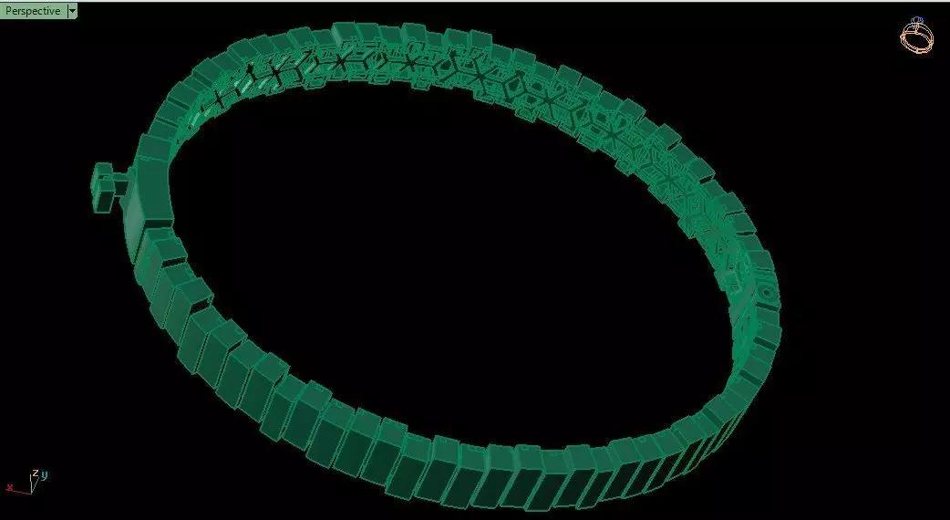 Cuban gold Bracelet 0056-3 size 3D print model_16