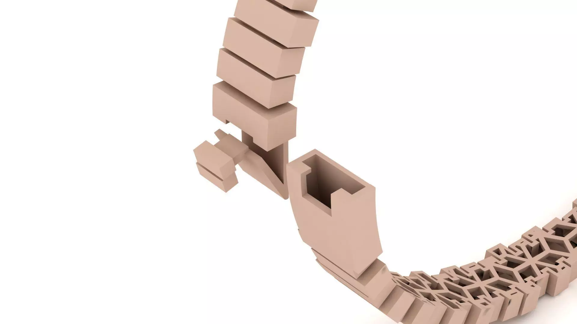 Cuban gold Bracelet 0056-3 size 3D print model_8