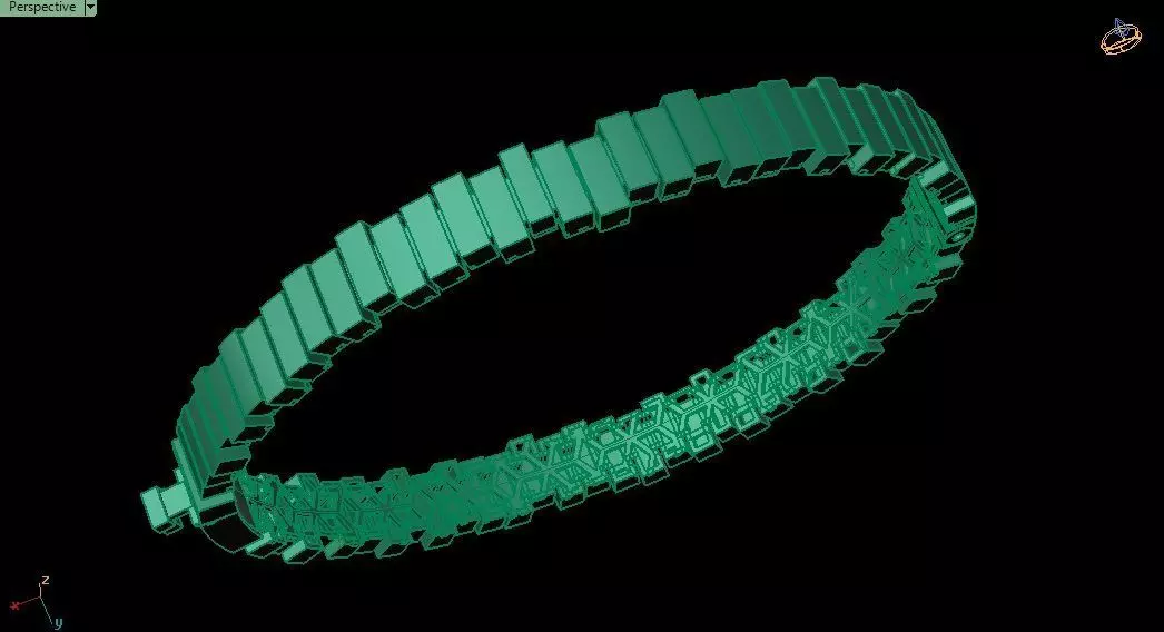 Cuban gold Bracelet 0056-3 size 3D print model_9