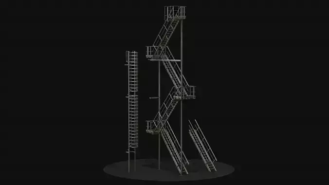 External fire escape stairs for buildings