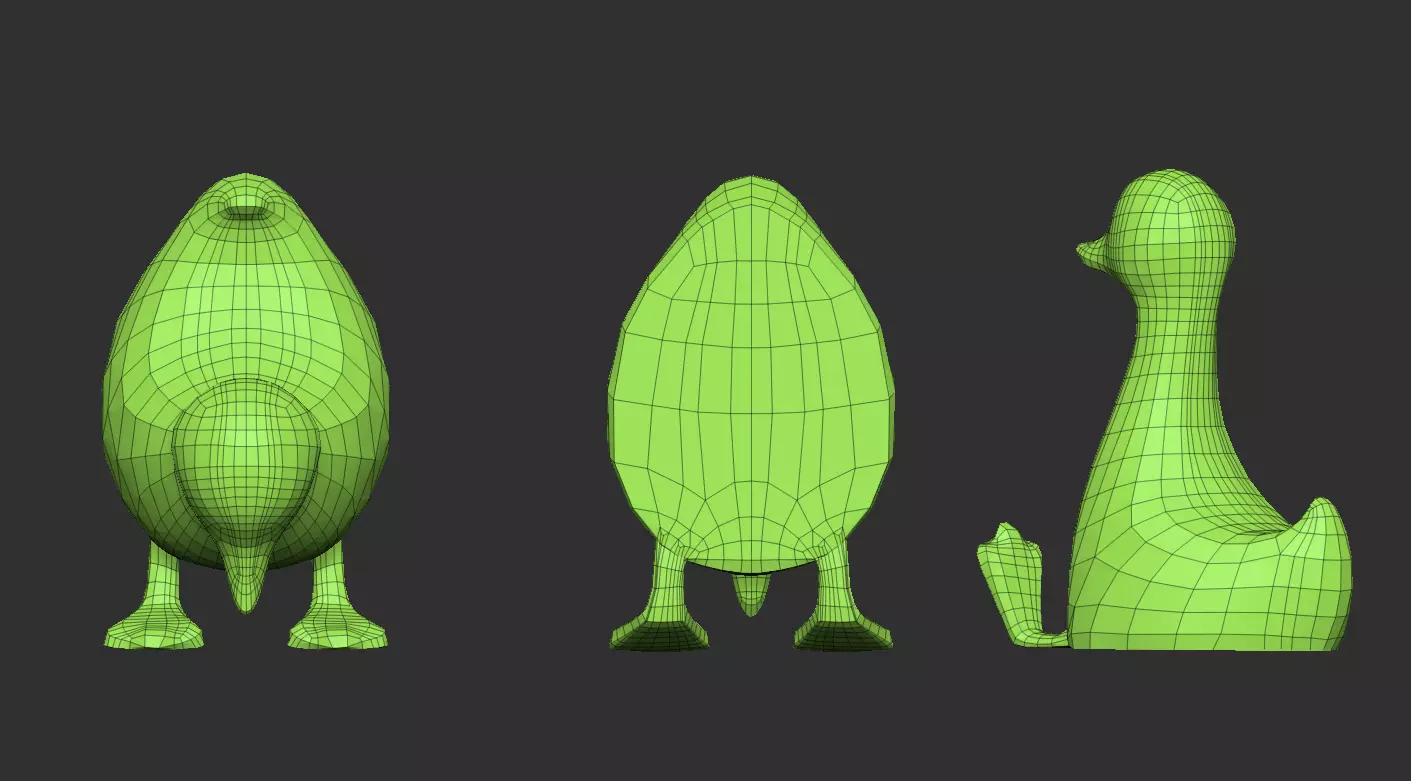 Silly Duck - Cartoon Model 1k Faces Low-poly 3D model_8