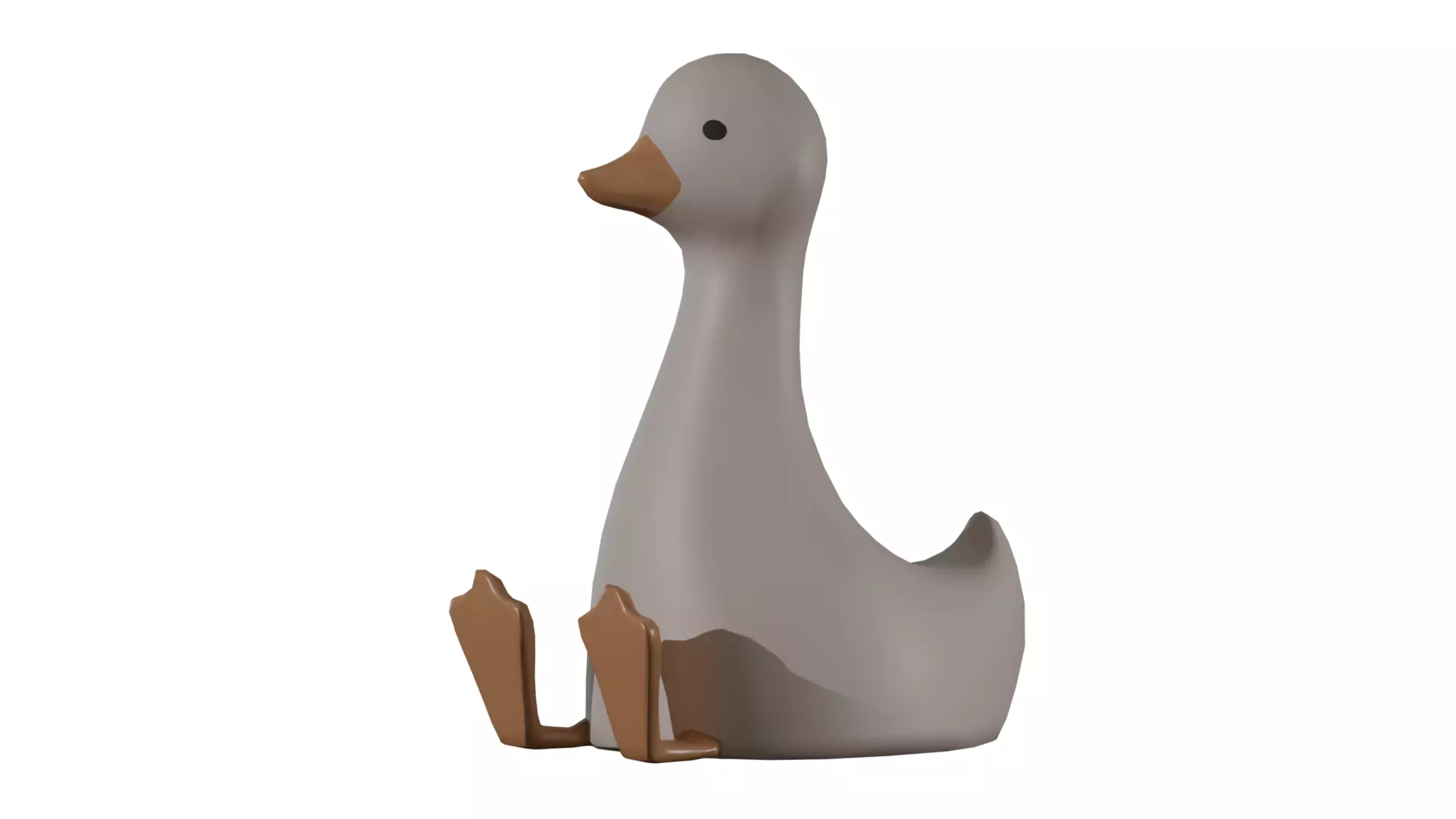 Silly Duck - Cartoon Model 1k Faces Low-poly 3D model_0
