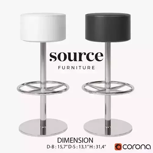 LOTUS BARSTOOL SF1P Low-poly 3D model