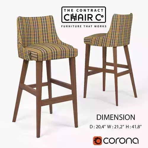 LOUVRE BARSTOOL set 02 Low-poly 3D model