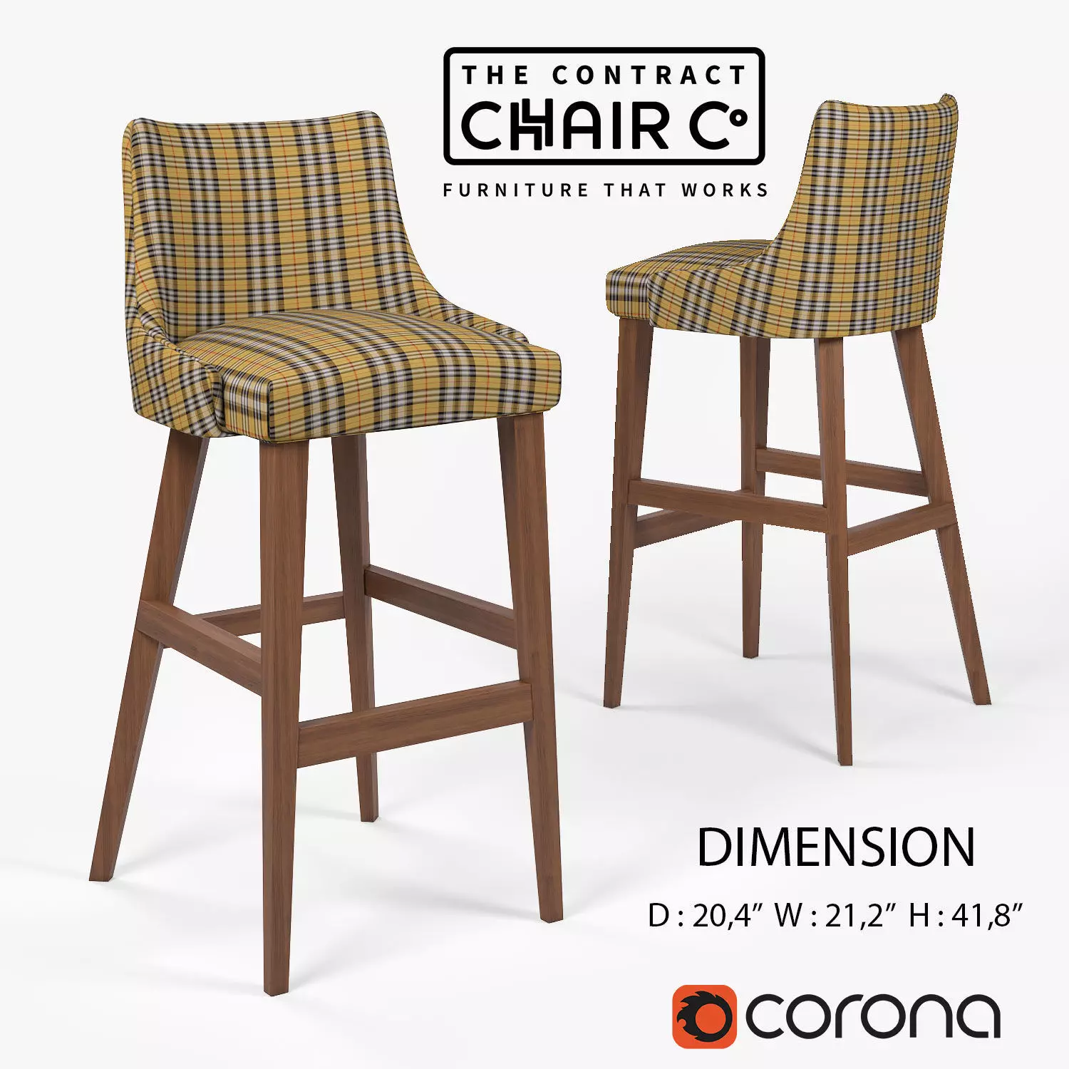 LOUVRE BARSTOOL set 02 Low-poly 3D model