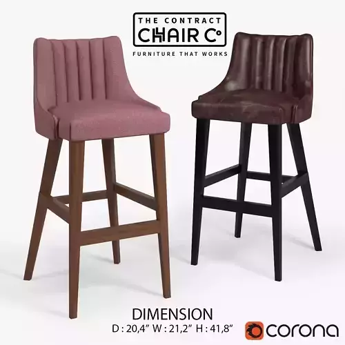 LOUVRE BARSTOOL Low-poly 3D model