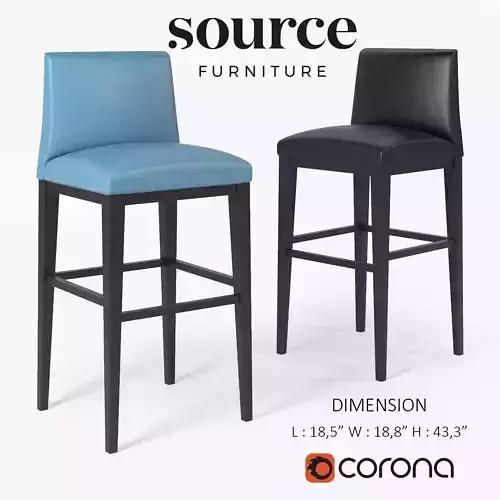 MALIBU BARSTOOL SF6T Low-poly 3D model