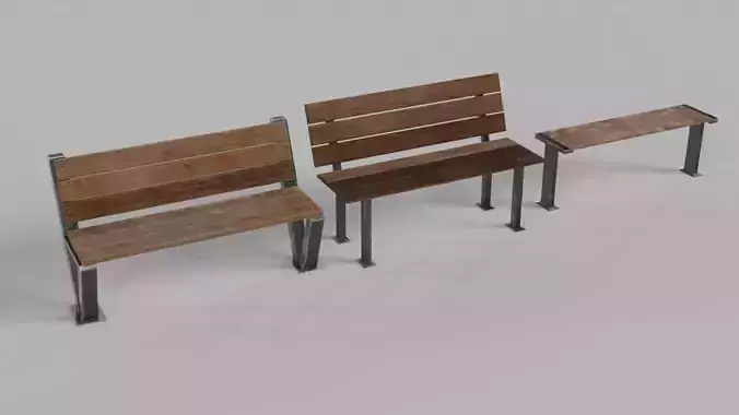 Park Bench Low poly pack