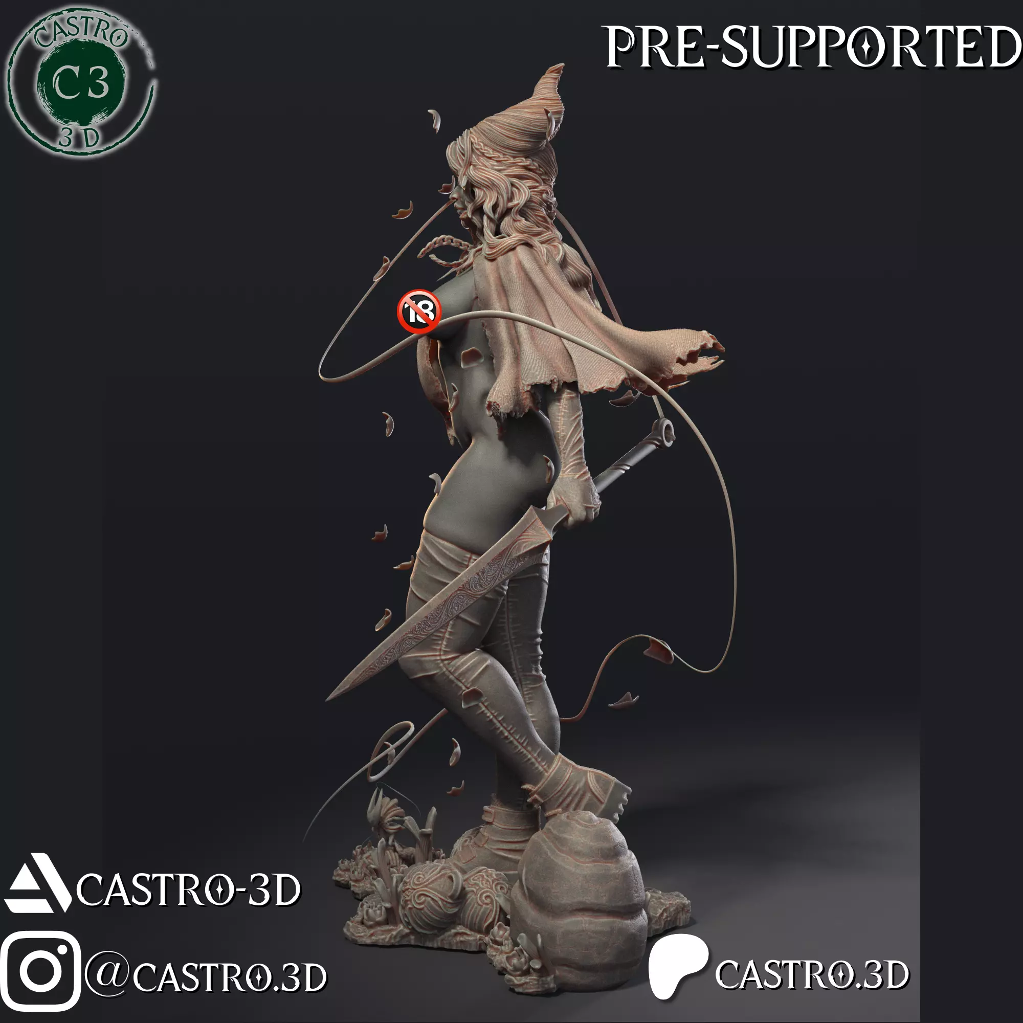 Hornet NSFW Silksong - Humanized version fanart 3D print model_7