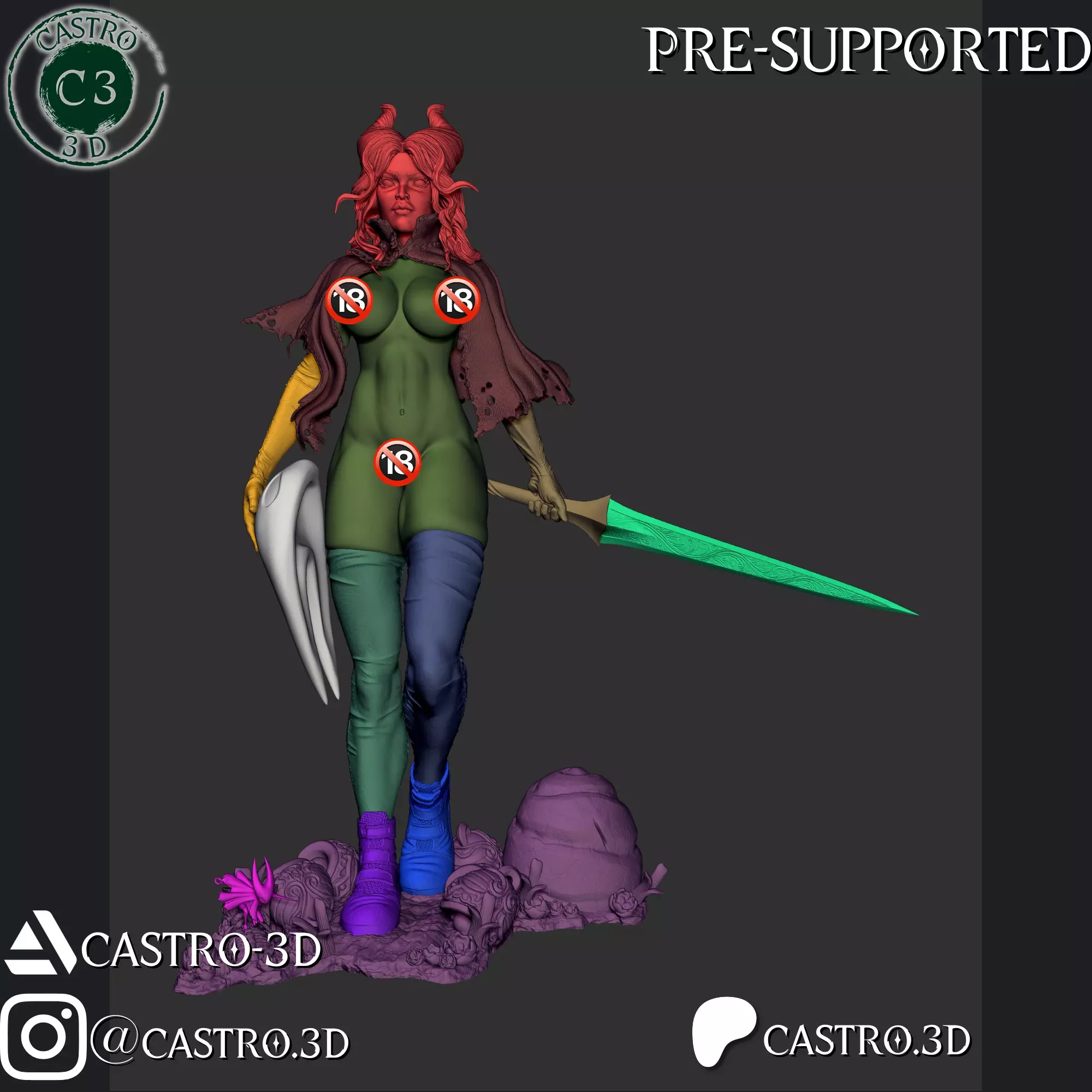Hornet NSFW Silksong - Humanized version fanart 3D print model_17
