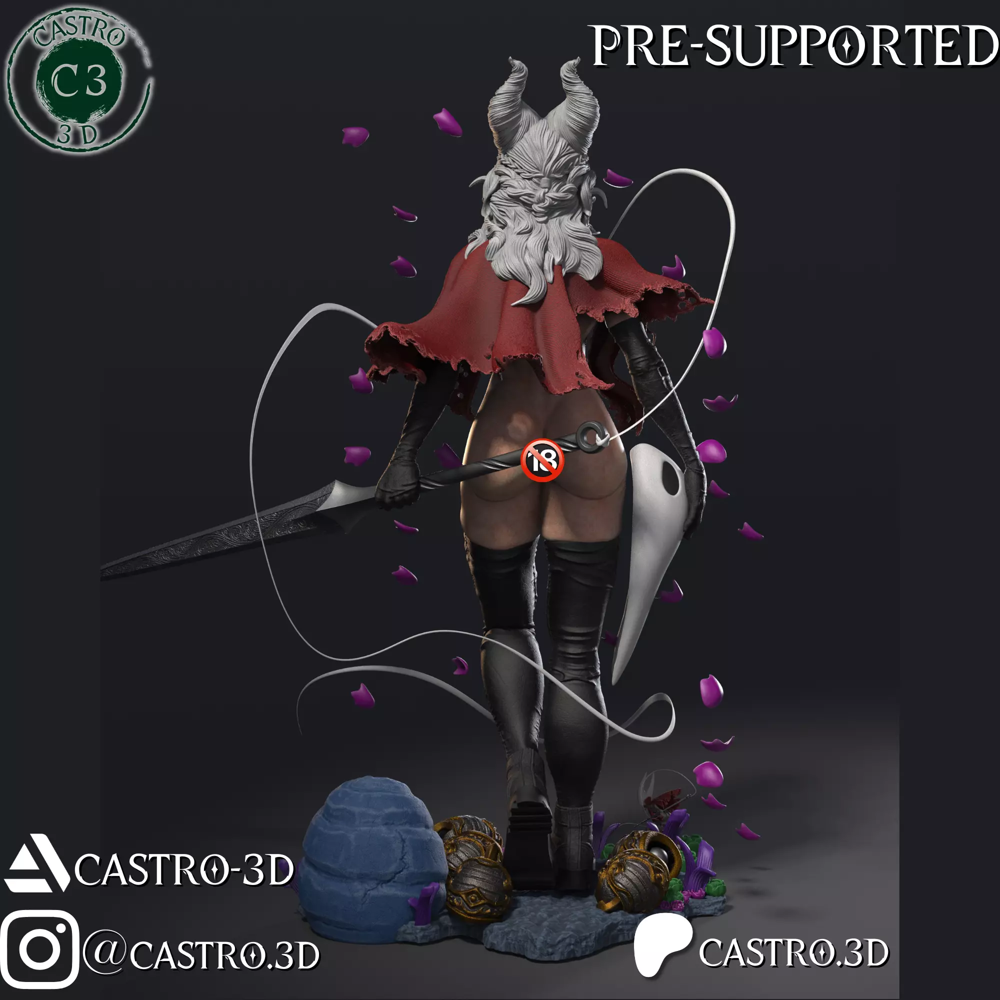 Hornet NSFW Silksong - Humanized version fanart 3D print model_9