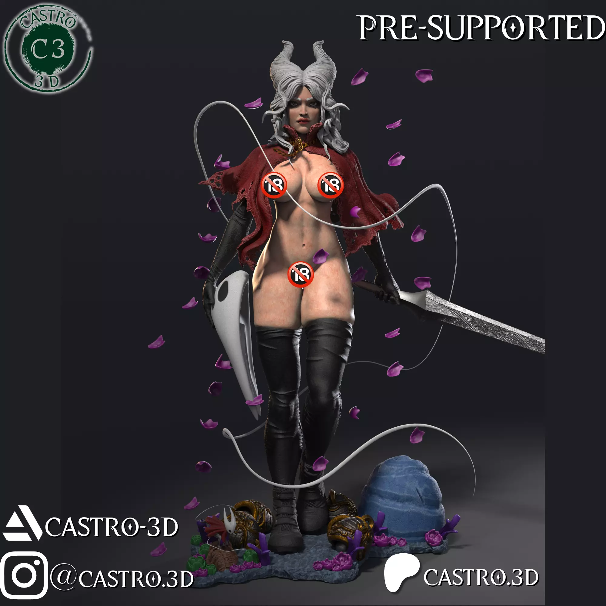 Hornet NSFW Silksong - Humanized version fanart 3D print model_2