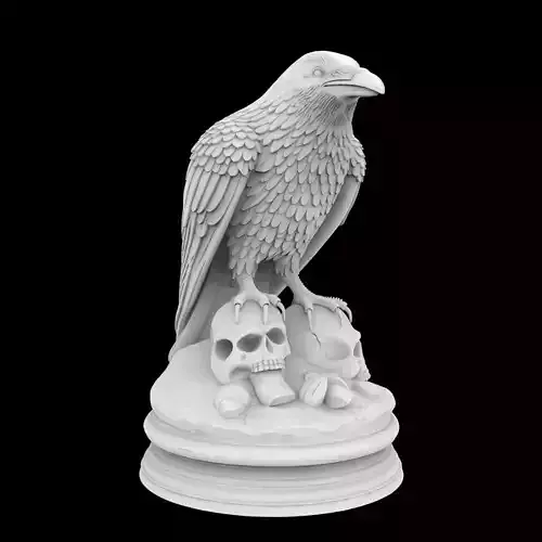 Dark Omen Raven Sculpture