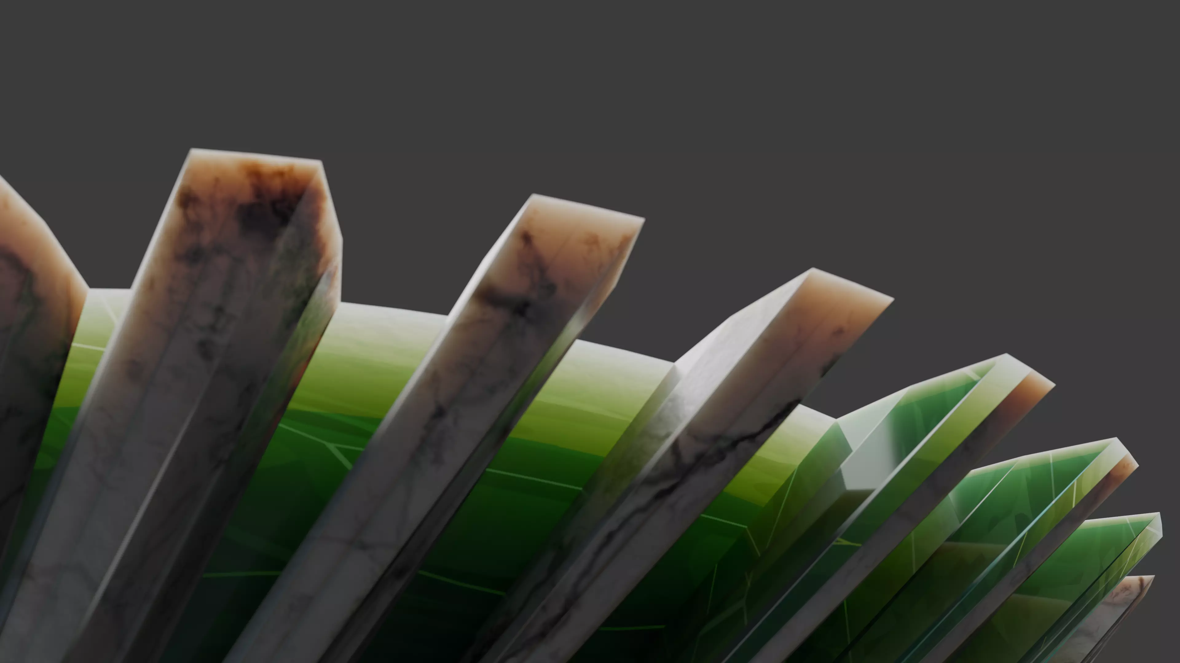 Marble and Jade Flowerpot  Sculptural 3D Model 3D model_2