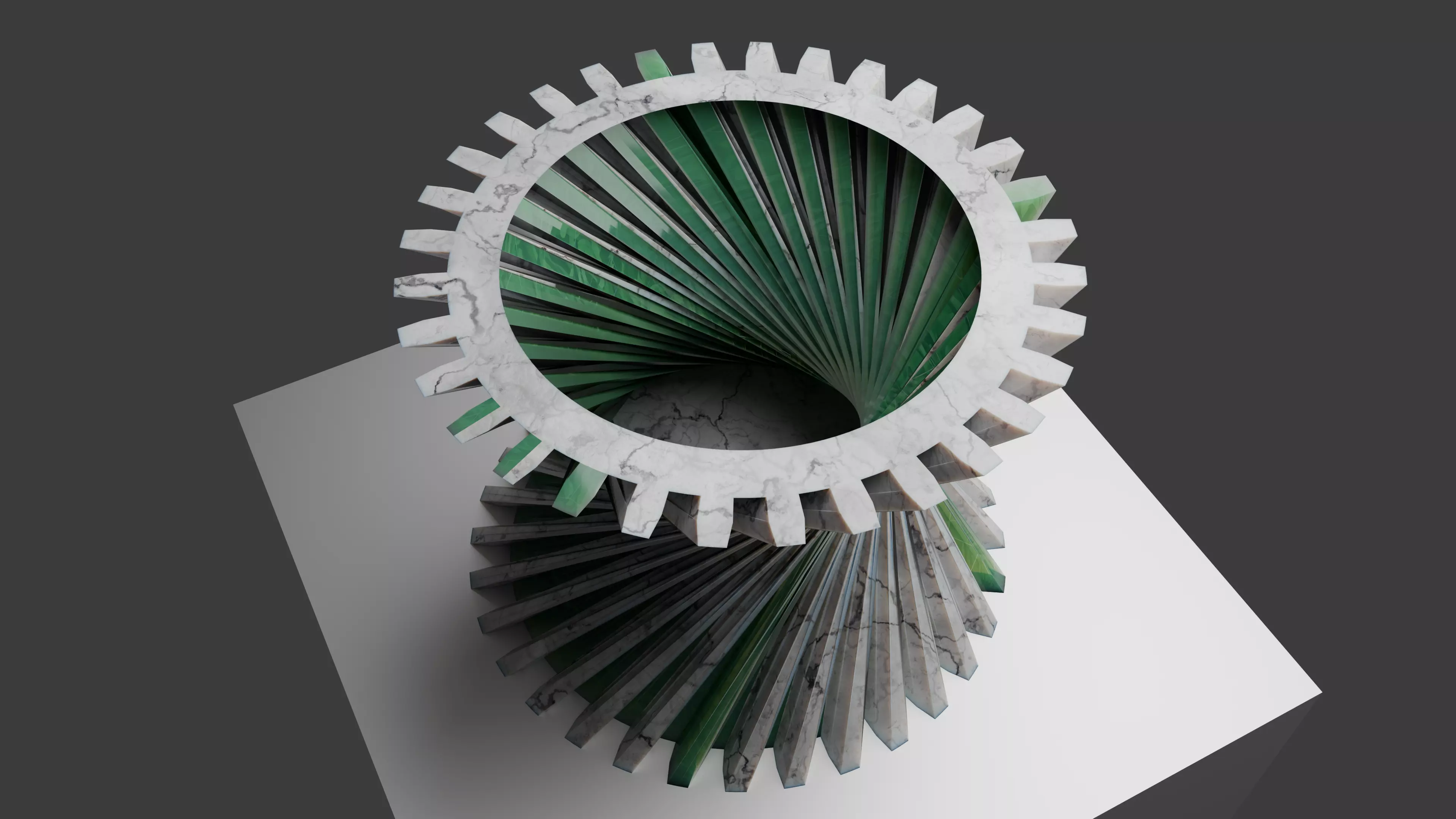 Marble and Jade Flowerpot  Sculptural 3D Model 3D model_1