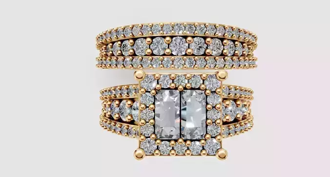 Square Diamond Wedding Ring