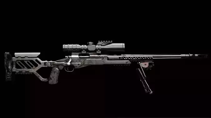 Game Ready Postapocalyptic Sniper Rifle