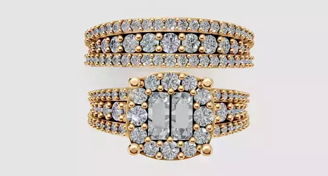 CUSHION Diamond Wedding Ring