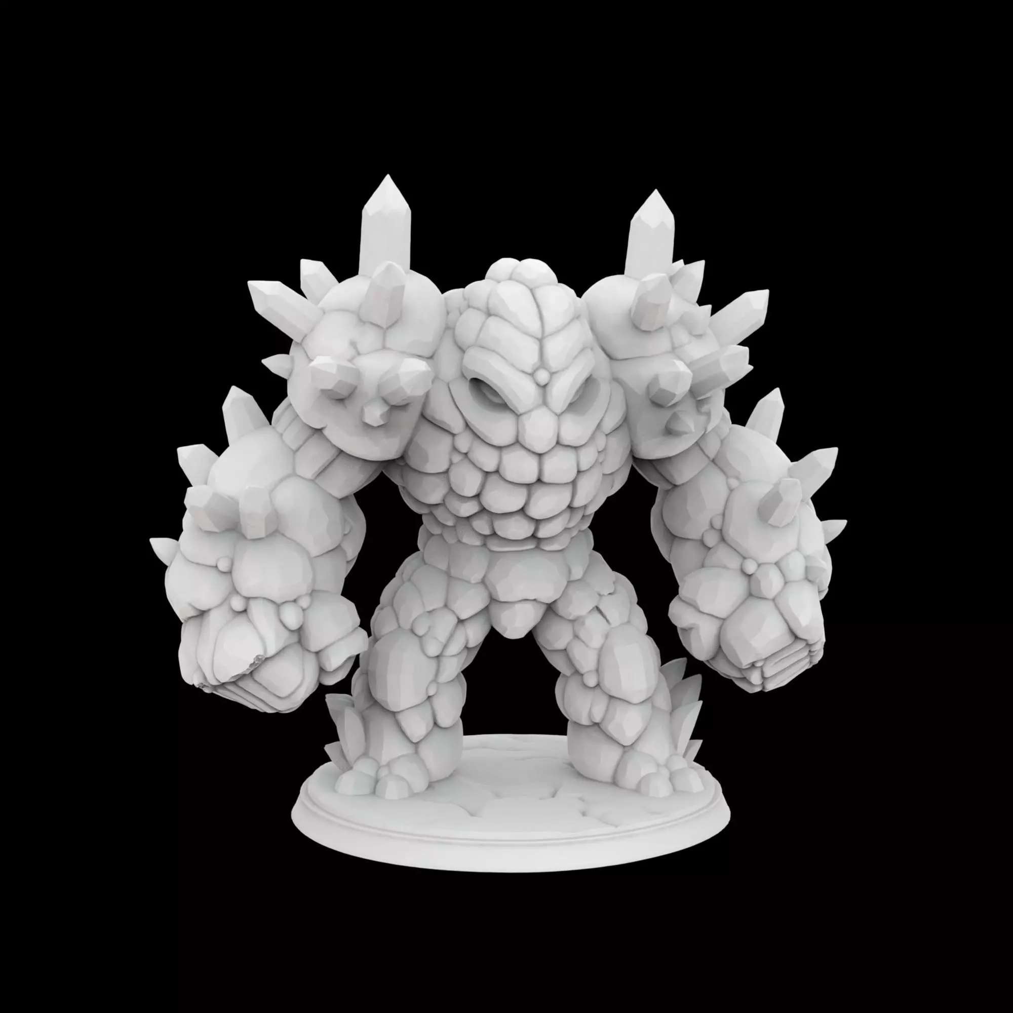 Earth Elemental Golem Miniature 3D print model