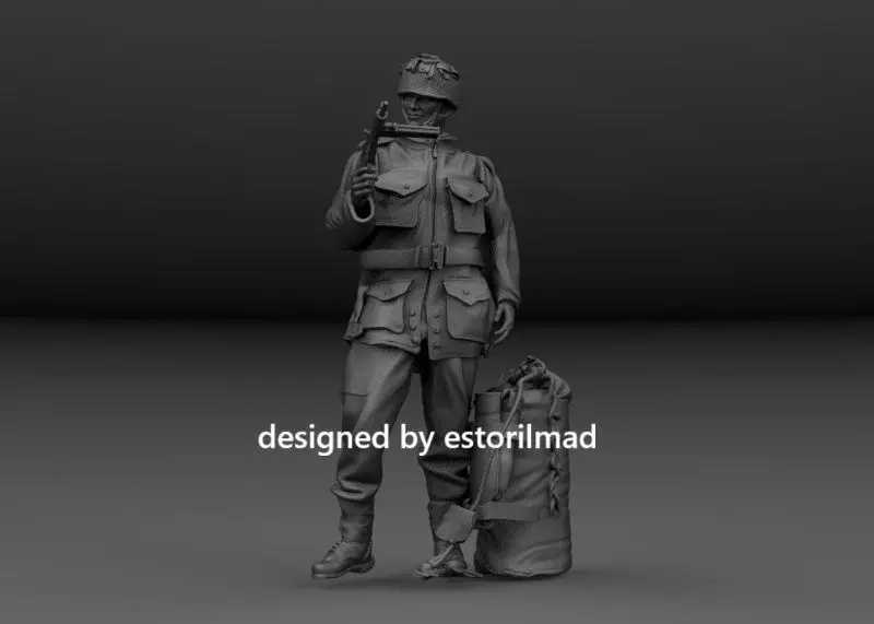 WW2 BRITISH PARATROOPER WITH RED DEVIL MARKET GARDEN BAG 3D print model_0