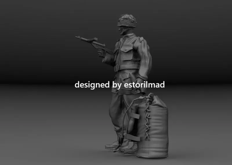 WW2 BRITISH PARATROOPER WITH RED DEVIL MARKET GARDEN BAG 3D print model_2