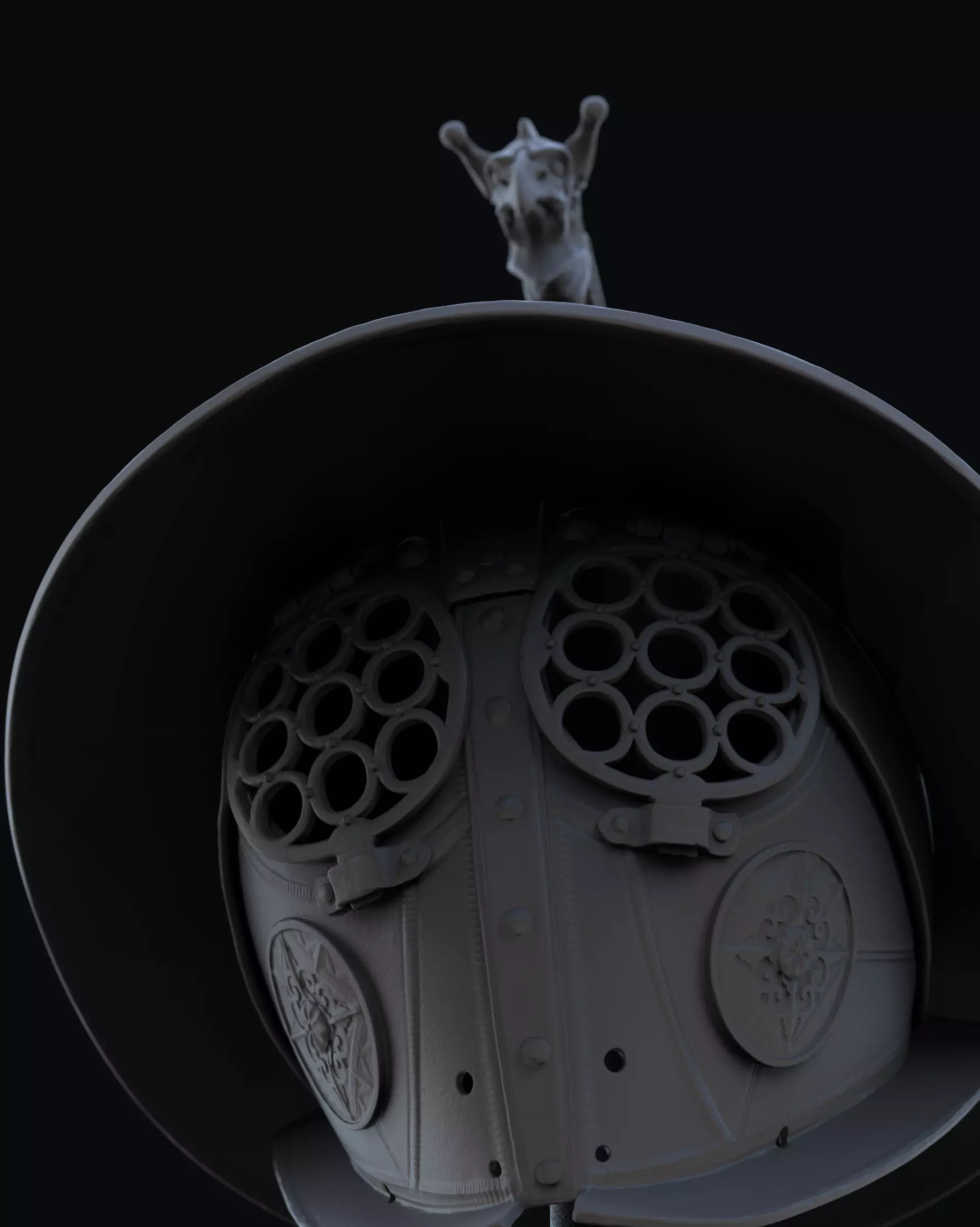 Thraex Gladiator Helmet v2  3D print model_12