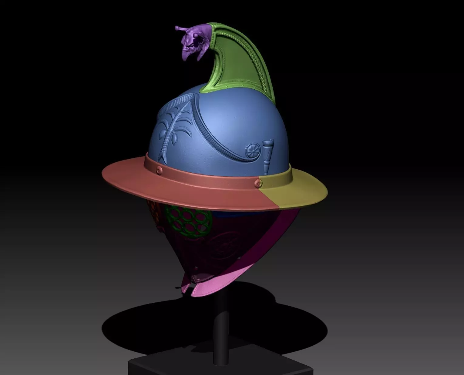 Thraex Gladiator Helmet v2  3D print model_13