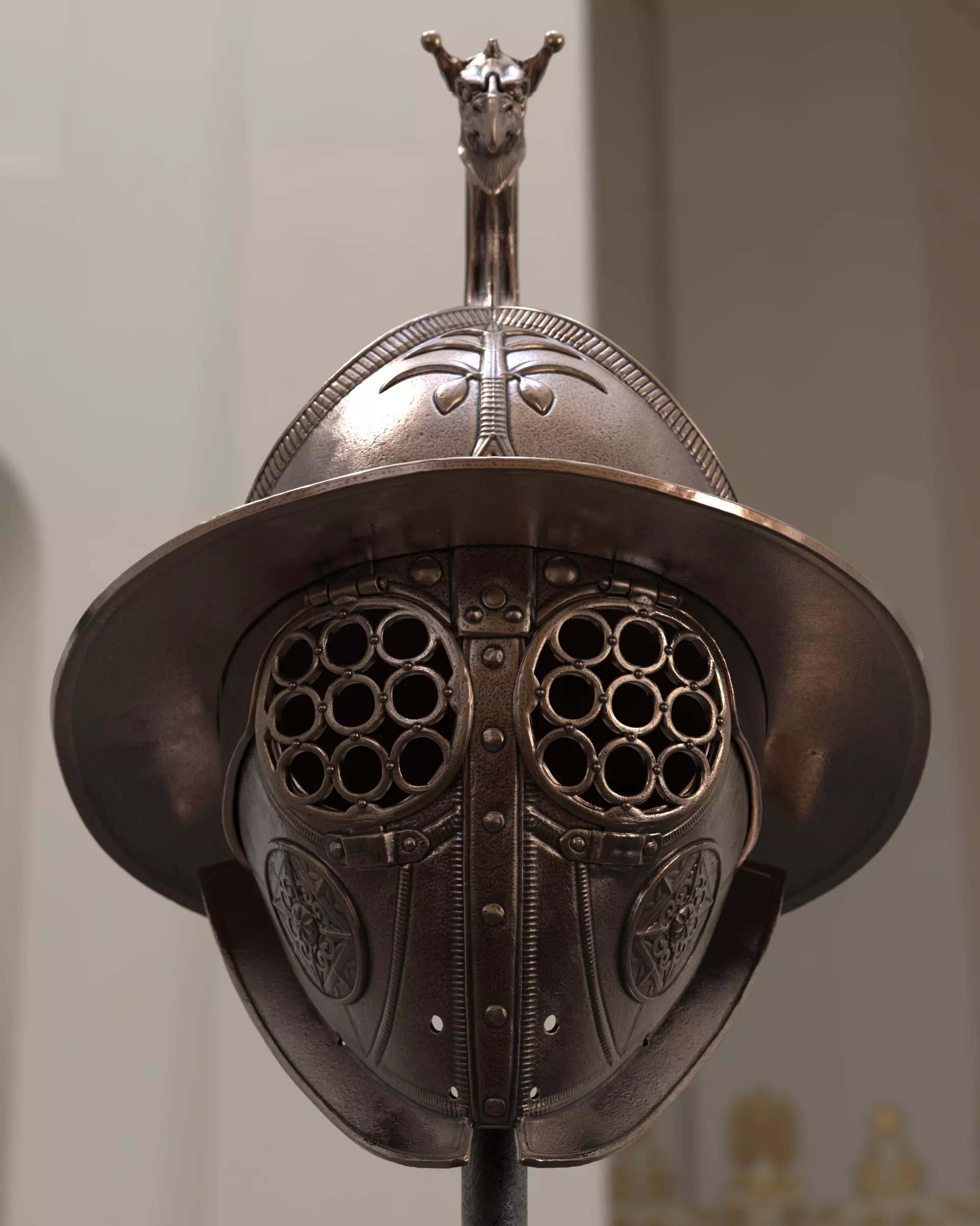 Thraex Gladiator Helmet v2  3D print model_5