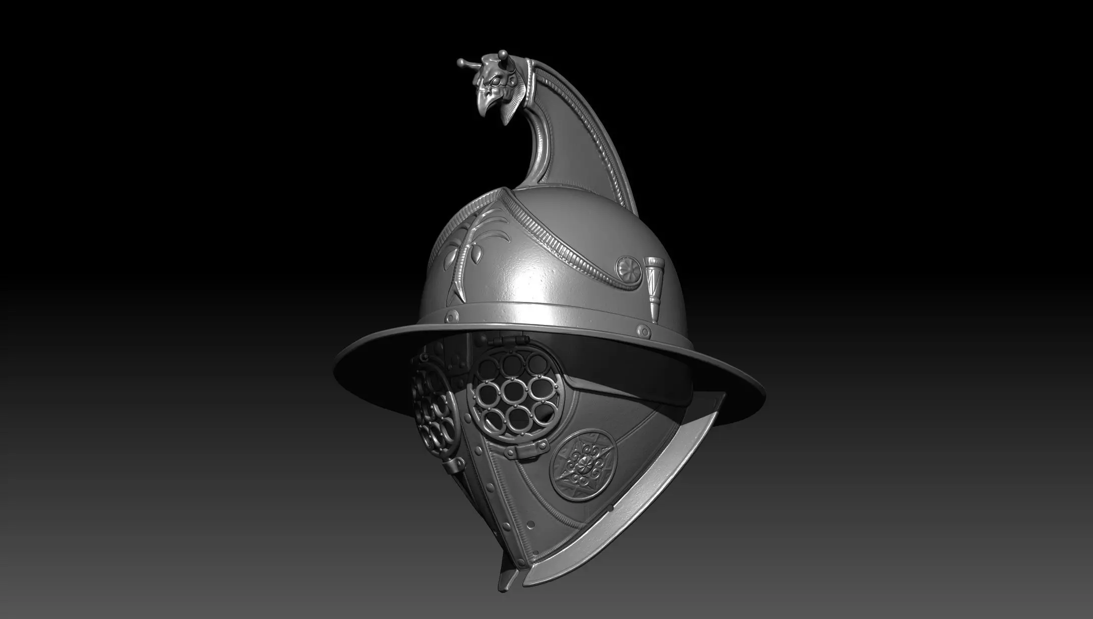 Thraex Gladiator Helmet v2  3D print model_16