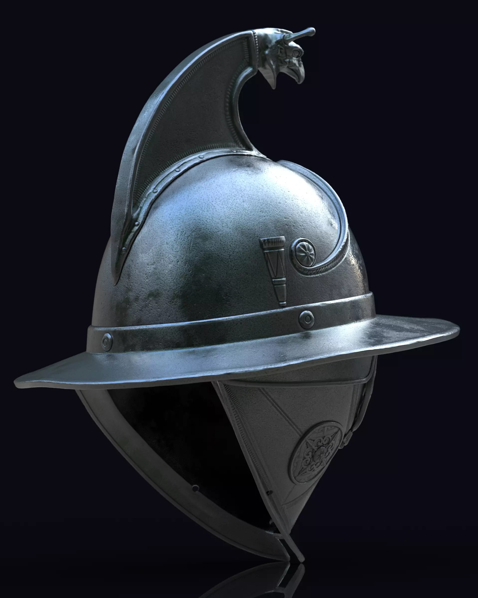 Thraex Gladiator Helmet v2  3D print model_15