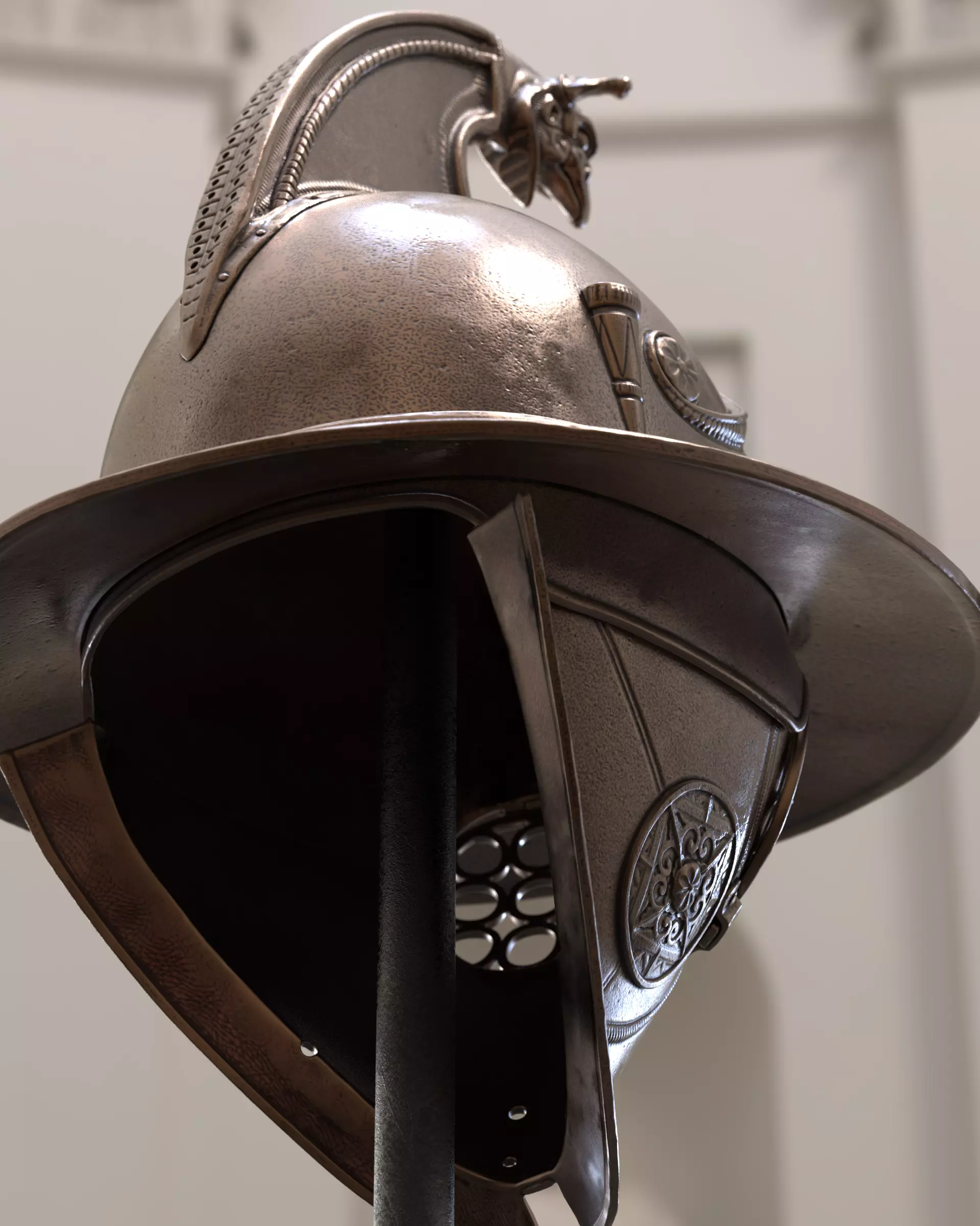 Thraex Gladiator Helmet v2  3D print model_9