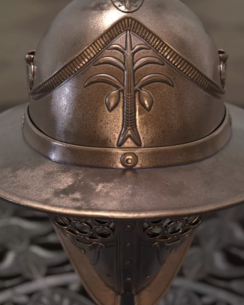 Thraex Gladiator Helmet v2  3D print model_4