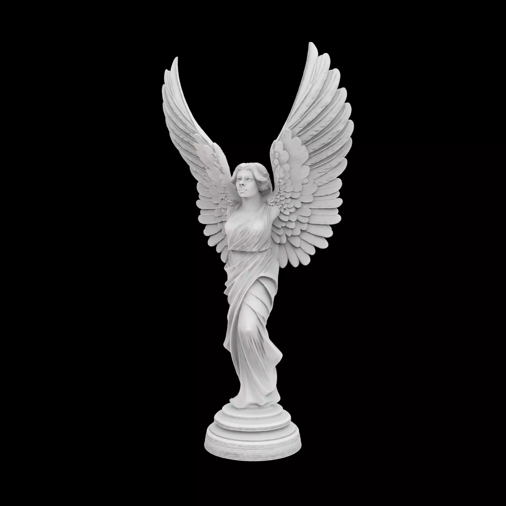 CElegant Angel Wings Rising Sculpture 3D print model_1